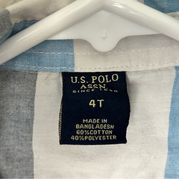 U.S. Polo Assn 4T Boys Button Down Plaid Collared Shirt - Picture 4 of 5